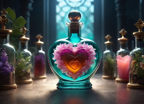 AI generated Creativity crystal heart with golden crown happy Valentine's day wallpaper photo