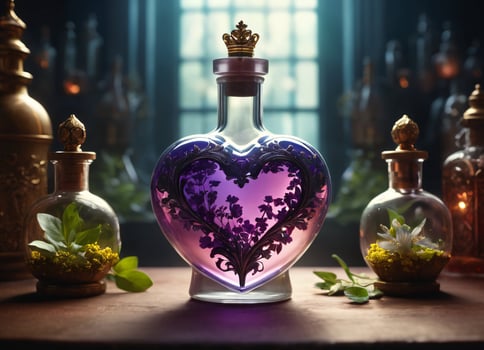 AI generated Creativity crystal heart with golden crown happy Valentine's day wallpaper photo