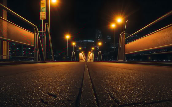 AI generated Urban Serenity Night Lights and Architectural Beauty ai generated photo