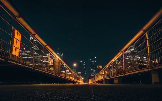 AI generated Urban Serenity Night Lights and Architectural Beauty ai generated photo