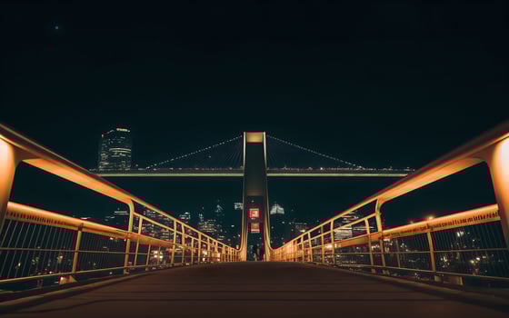 AI generated Urban Serenity Night Lights and Architectural Beauty ai generated photo