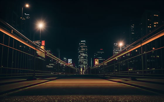 AI generated Urban Serenity Night Lights and Architectural Beauty ai generated photo