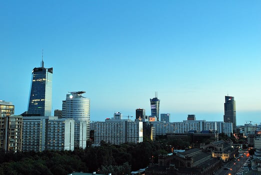View of modern skyscrapers in the city center. photo