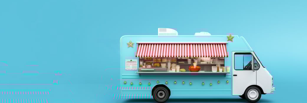 AI generated Minimalist Christmas food truck isolated on a white background photo