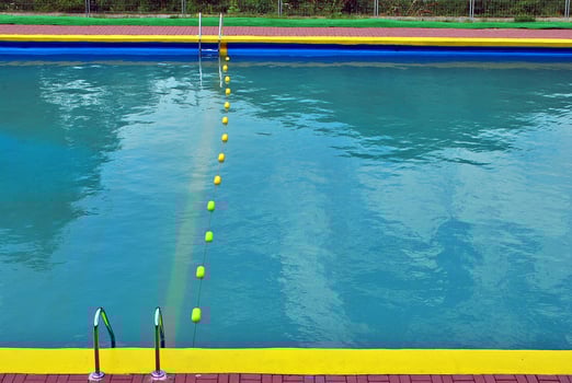 Blue ripped water in swimming pool photo