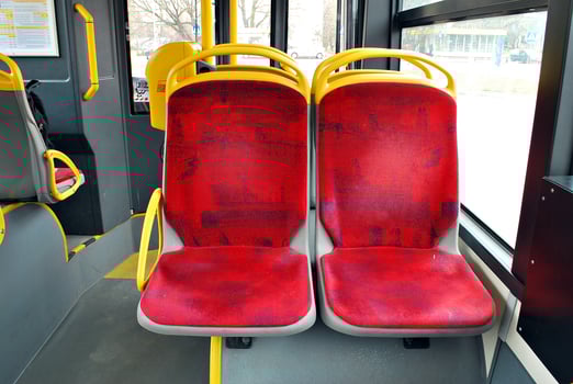 Interior of a city bus photo