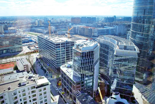 View of modern skyscrapers in the city center. photo