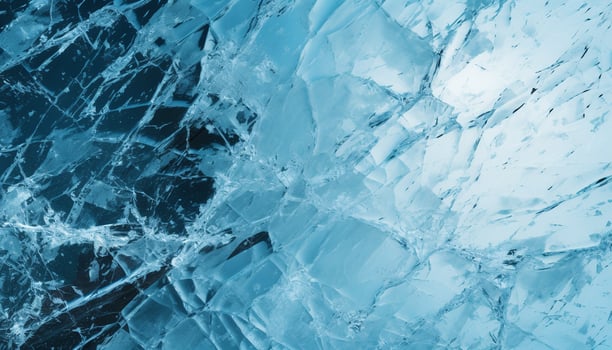 AI generated Abstract blue ice crystal reflects nature frozen freshness generated by AI photo