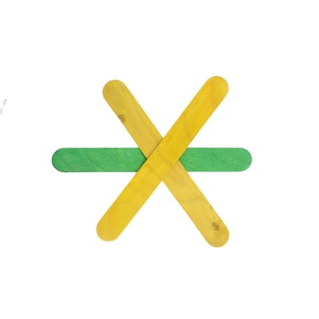 Colorful wooden arrows sign isolated on white with clipping path photo