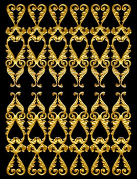 Ornament elements, vintage gold floral designs photo