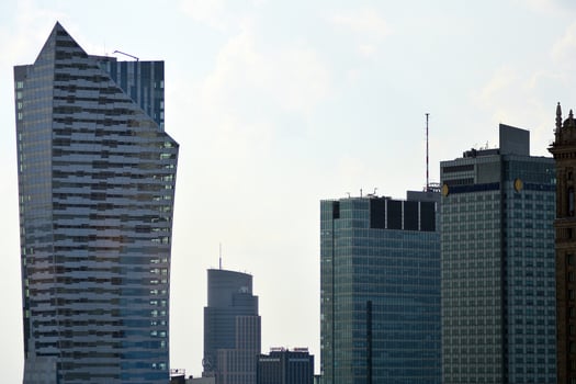 View of modern skyscrapers in the city center. photo