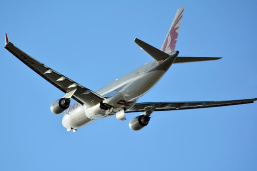Warsaw Poland. May 28, 2018. A passenger plane takes off from the runway of Chopin Airport in Warsaw. photo