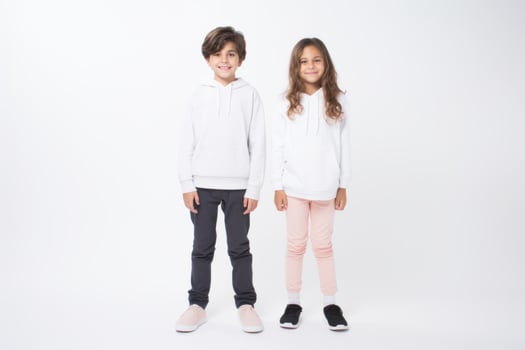 AI Generated A couple of kids standing next to each other, AI photo