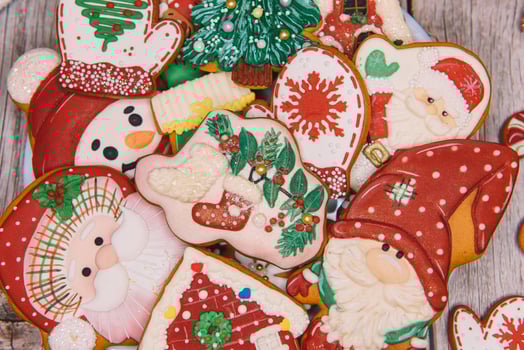 Christmas colorful cookies for background photo