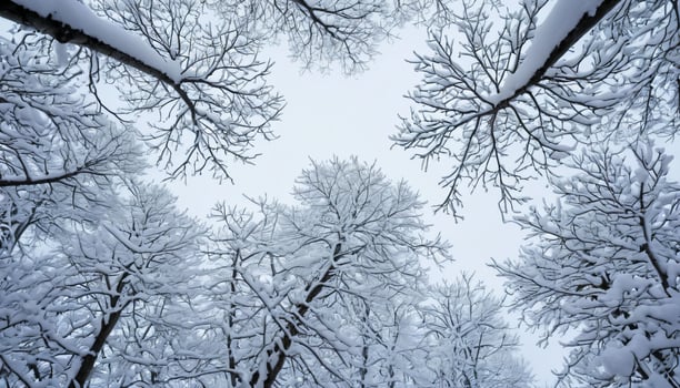 AI generated Frozen Trees with View of Sky photo