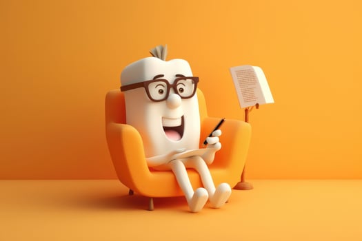 AI Generated Design student book education learn studying knowledge flat university read cute photo