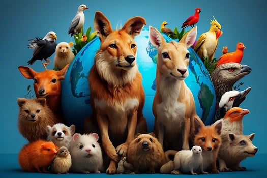 Animals in the wildlife. World Animal Day concept photo