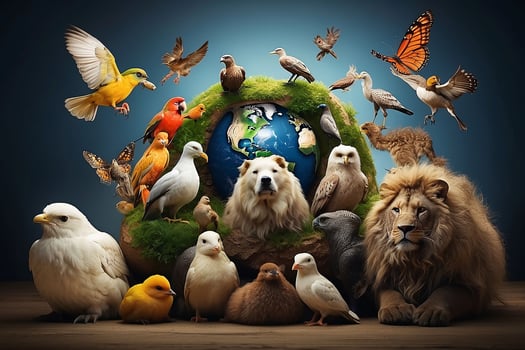 Animals in the wildlife. World Animal Day concept photo