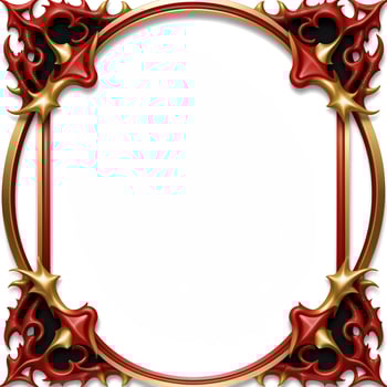AI generated Red and Gold Dragon Border Frame Ai Illustration photo