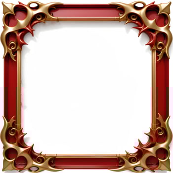 AI generated Red and Gold Dragon Border Frame Ai Illustration photo