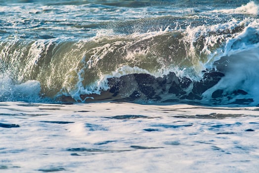 Huge Wave breaking at the north sea coast of Denmark photo