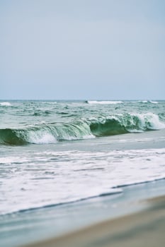 Waves at the north sea coast in Denmark photo