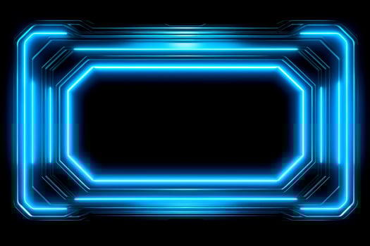 AI generated Abstract high tech black border, futuristic technology background, Generative AI photo