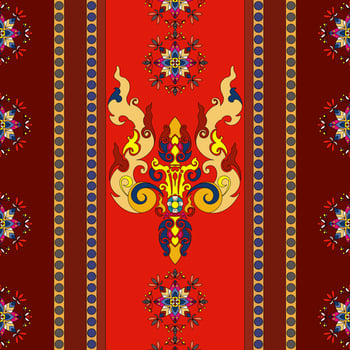 Thai and Global Fabric Fusion, Exquisite Patterns and Cultural Tapestry, Thai Silk Heritage, Thai and ancient Asian cultural fabric pattern, Thai elephant photo