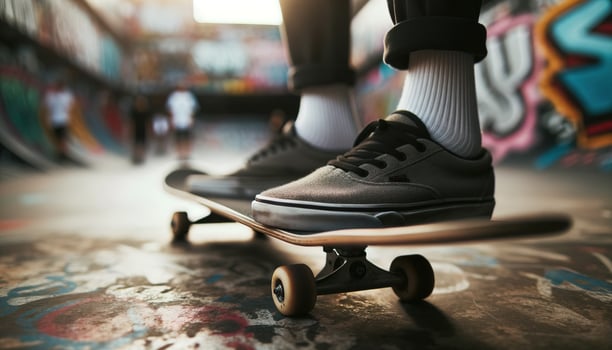 AI generated Skateboarder performing a trick. Generative AI photo