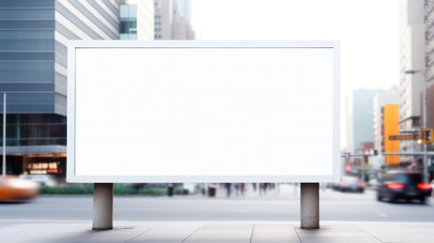 AI generated An empty billboard on a city street, ready to display advertisements and catch the attention of passersby. Generative AI photo