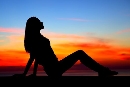 Woman relaxing outdoors photo