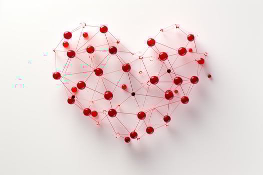 AI generated Heart shape on a minimalist white background photo