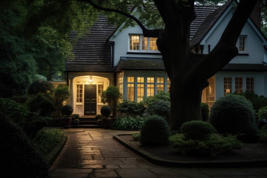 AI generated Preparing home to sell. country type house. front view. real estate. luxury house photo