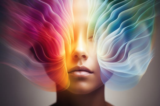 AI Generated Woman surreal illustration mind intellect psychiatry soul consciousness dream thought photo