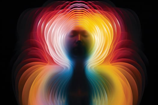 AI Generated Abstract energy motion light colorful bright futuristic fractal illustration fantasy photo