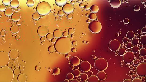 Abstract Colorful Food Oil Drops Bubbles and spheres Flowing on Water Surface photo