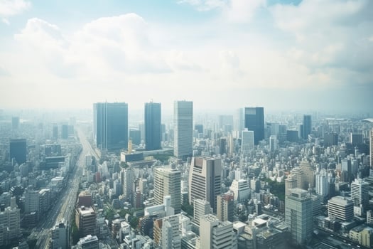 AI generated architecture building exterior in taipei city photo