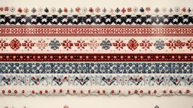 AI generated Fair Isle wool pattern fabric, ai photo