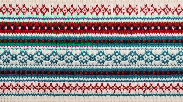 AI generated Fair Isle wool pattern fabric, ai photo