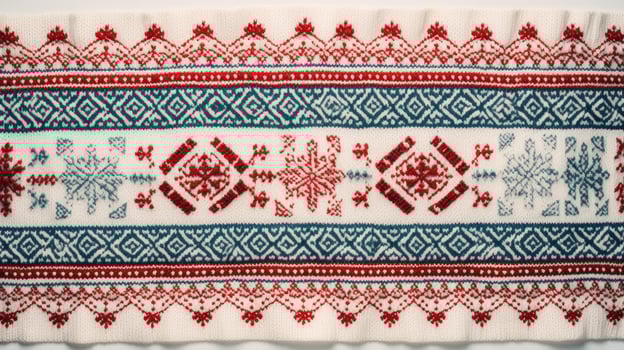 AI generated Fair Isle wool pattern fabric, ai photo