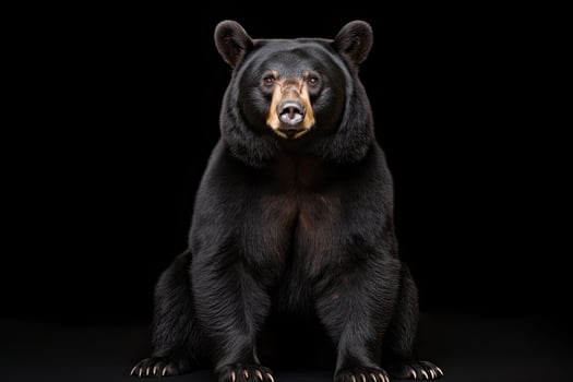 AI generated Realistic black bear clipart photo