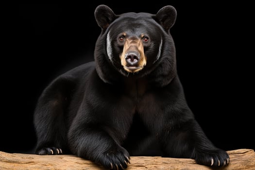 AI generated Realistic black bear clipart photo