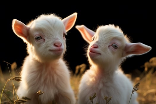 AI generated Cute Little baby goat in the field AI Generated photo