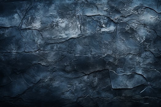 AI generated Dark blue stone texture with cracks. Abstract natural volumetric navy rock background with copy space. Grunge modern surface for banner design photo