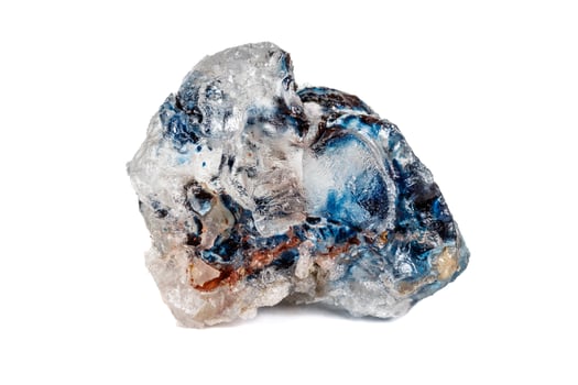 Macro stone Fluorite mineral on white background photo