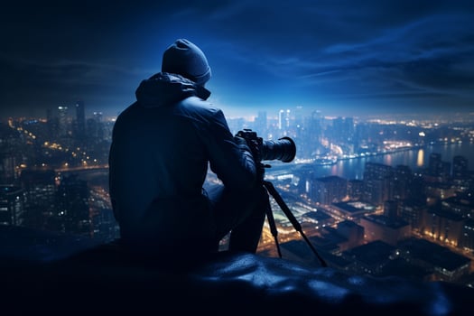 AI generated A photographer capturing mesmerizing cityscapes photo