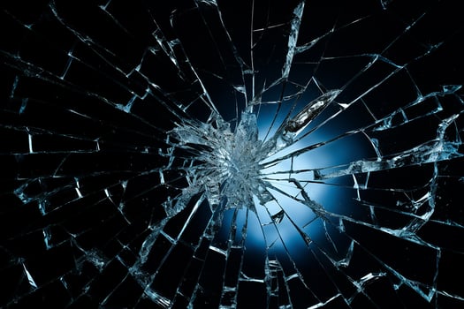 AI generated Crack in the middle of glass photo