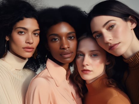 AI generated Diversity ethnicity woman in poster style shot photo