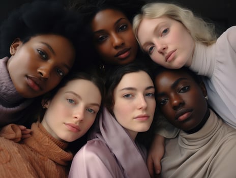 AI generated Diversity ethnicity woman in poster style shot photo