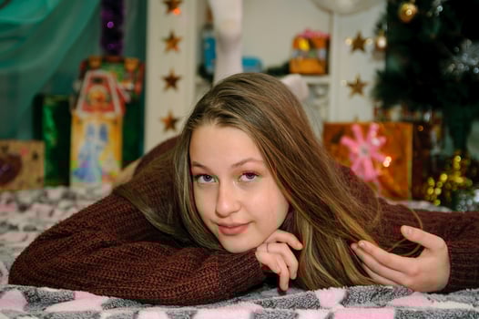Beautiful girl on a Christmas background. Happy New Year. Christmas. photo